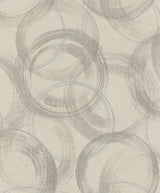 Advantage 2836-467765 Yorick Taupe Distressed Circle Wallpaper