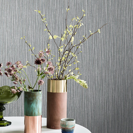 A-Street Prints 2861-25294 Raffia Charcoal Faux Grasscloth Wallpaper