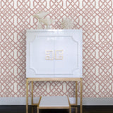 A-Street Prints 2861-25705 Traverse Red Trellis Wallpaper