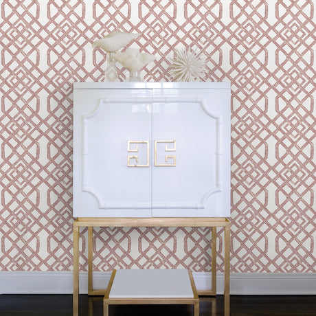 A-Street Prints 2861-25705 Traverse Red Trellis Wallpaper