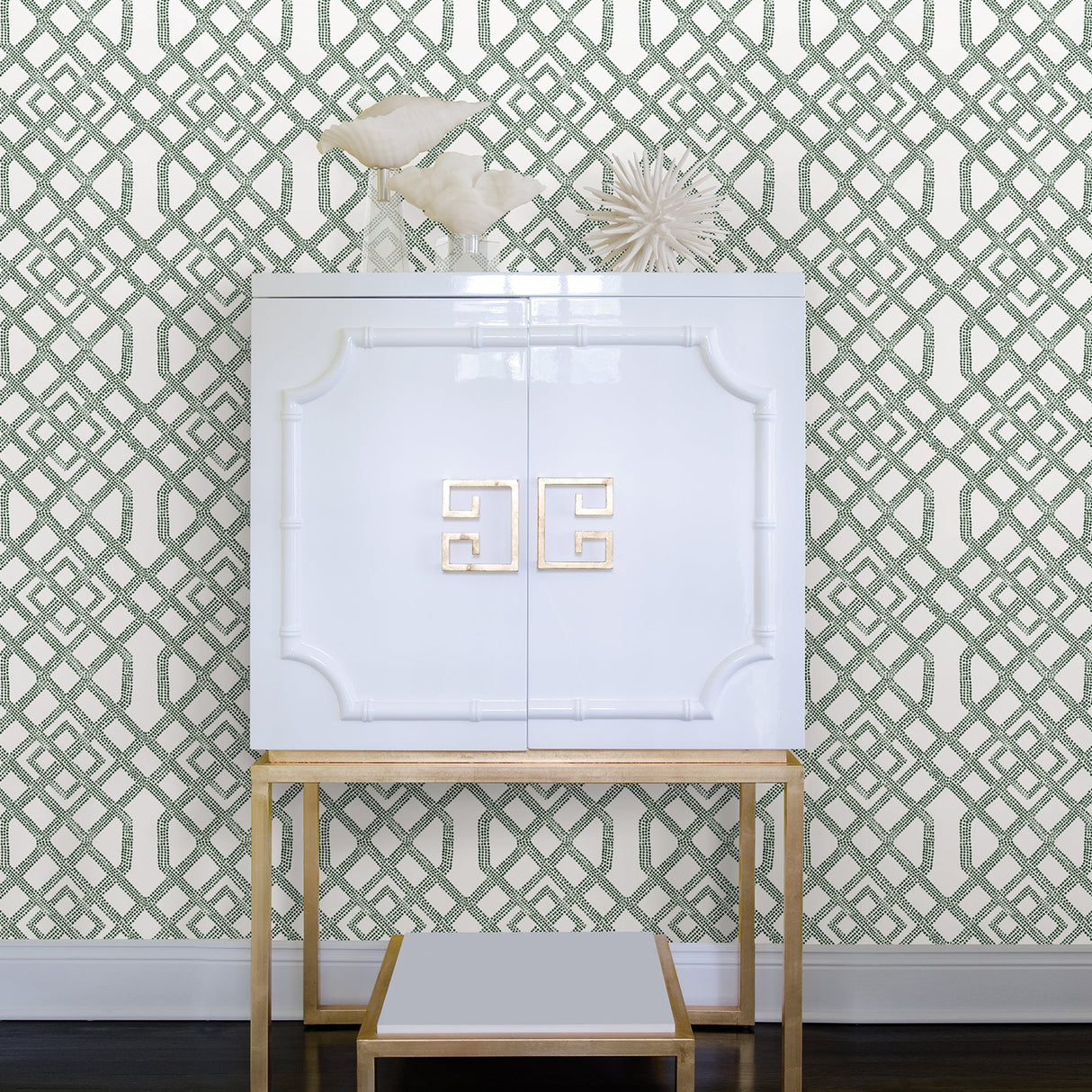 A-Street Prints 2861-25709 Traverse Dark Green Trellis Wallpaper