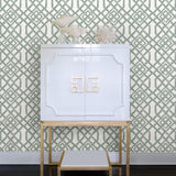 A-Street Prints 2861-25709 Traverse Dark Green Trellis Wallpaper