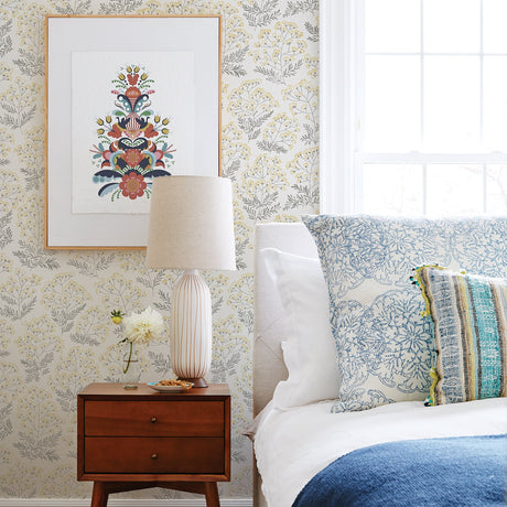 A-Street Prints 2861-25715 Floret Yellow Floral Wallpaper