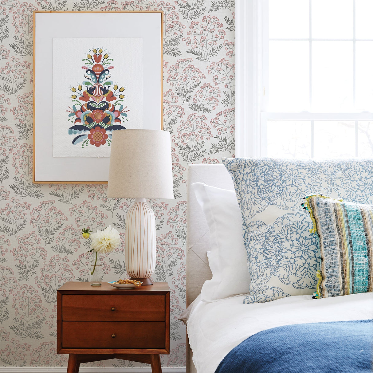 A-Street Prints 2861-25716 Floret Pink Flora Wallpaper