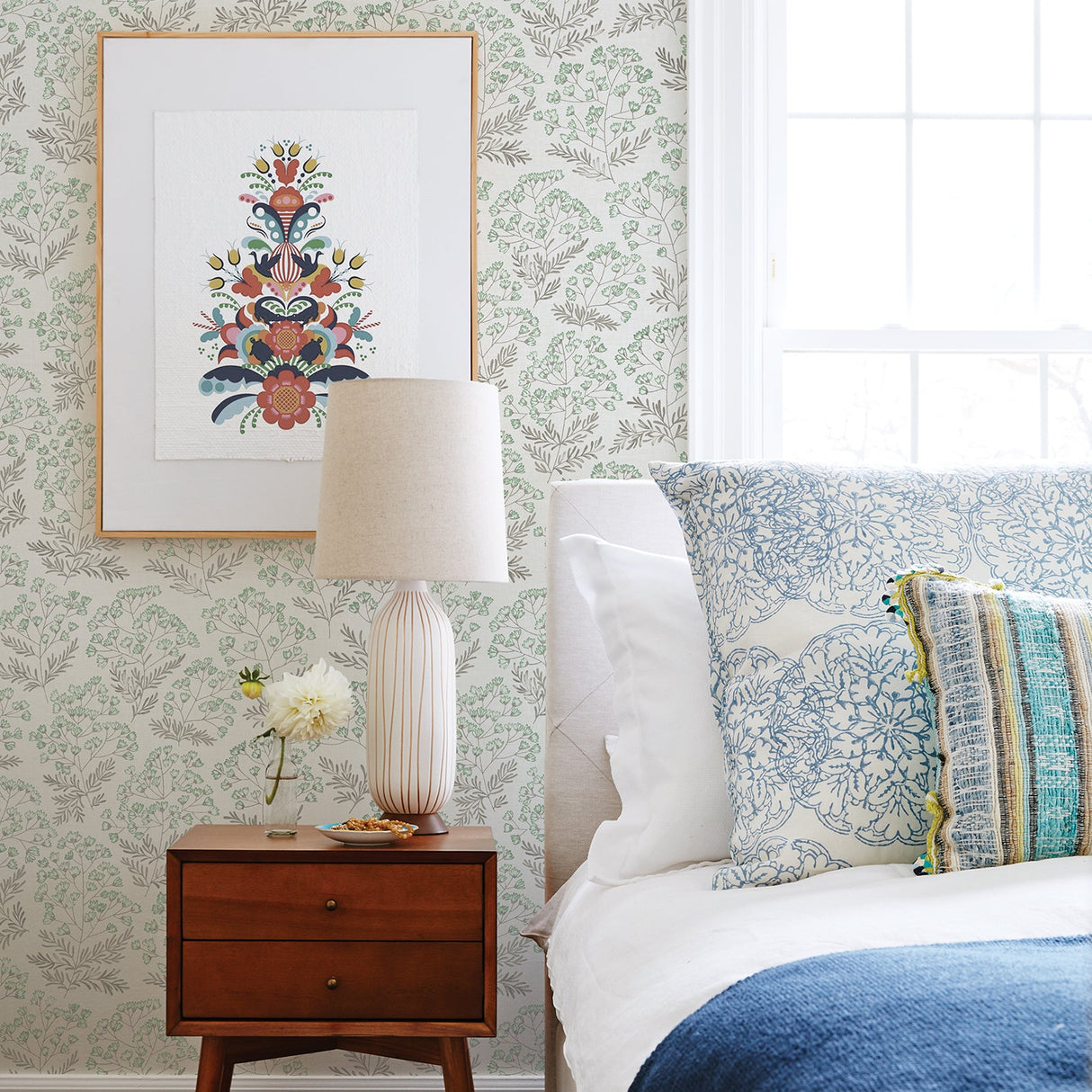A-Street Prints 2861-25717 Floret Green Flora Wallpaper