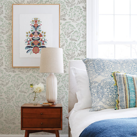 A-Street Prints 2861-25717 Floret Green Flora Wallpaper