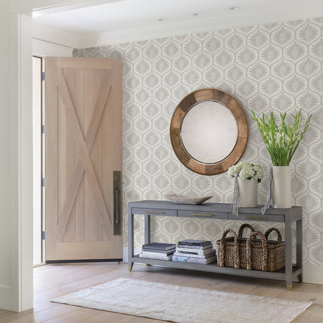 A-Street Prints 2861-25720 Laurel Light Grey Ogee Wallpaper