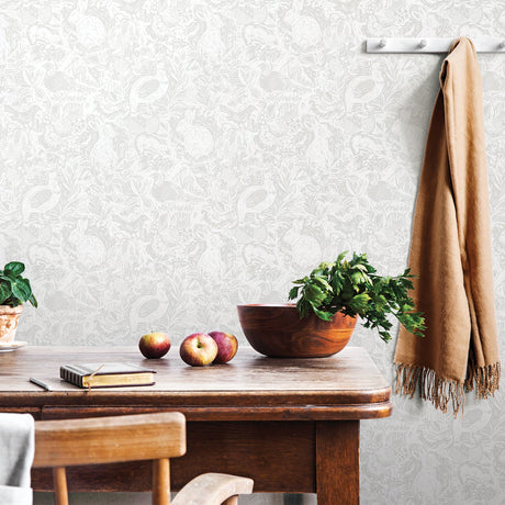 A-Street Prints 2861-25723 Revival Light Grey Fauna Wallpaper