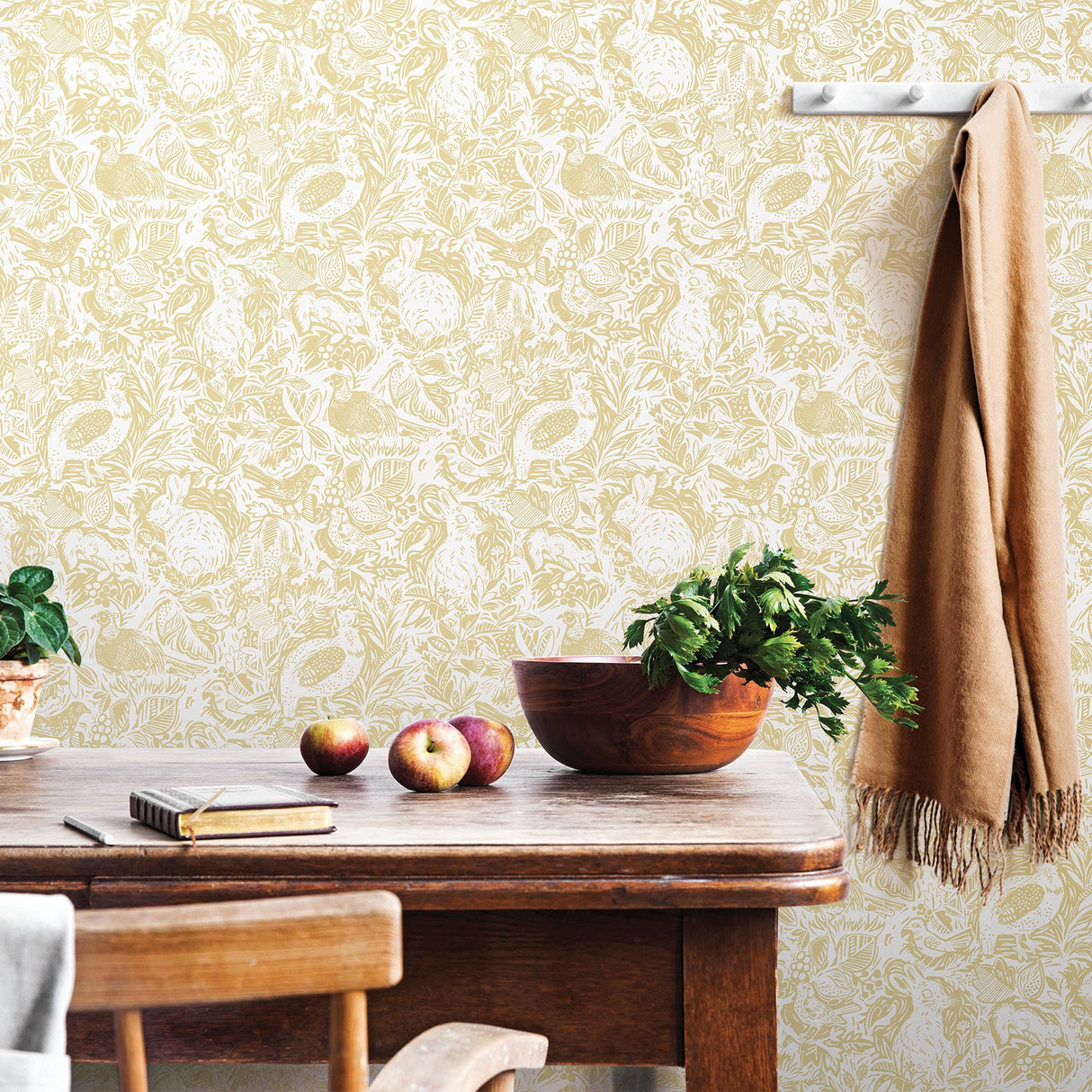 A-Street Prints 2861-25727 Revival Mustard Fauna Wallpaper