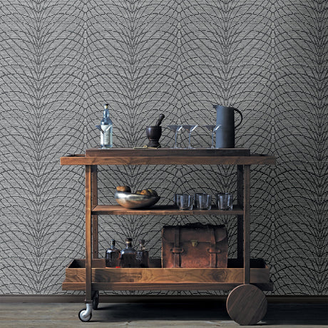 A-Street Prints 2861-25747 Aperion Dark Brown Chevron Wallpaper