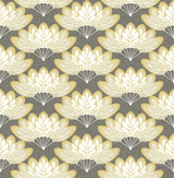 A-Street Prints 2861-25754 Lotus Mustard Floral Fans Wallpaper