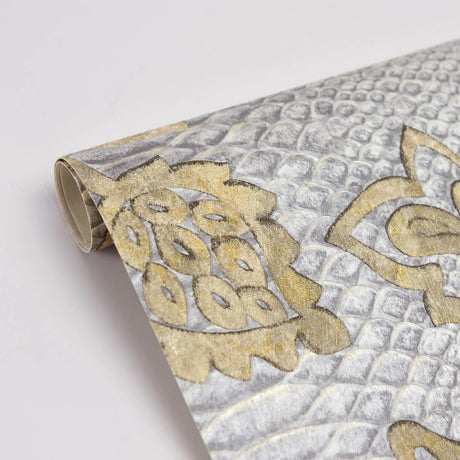 Brewster 2871-88737 Puglia Light Grey Python Arabesque Wallpaper