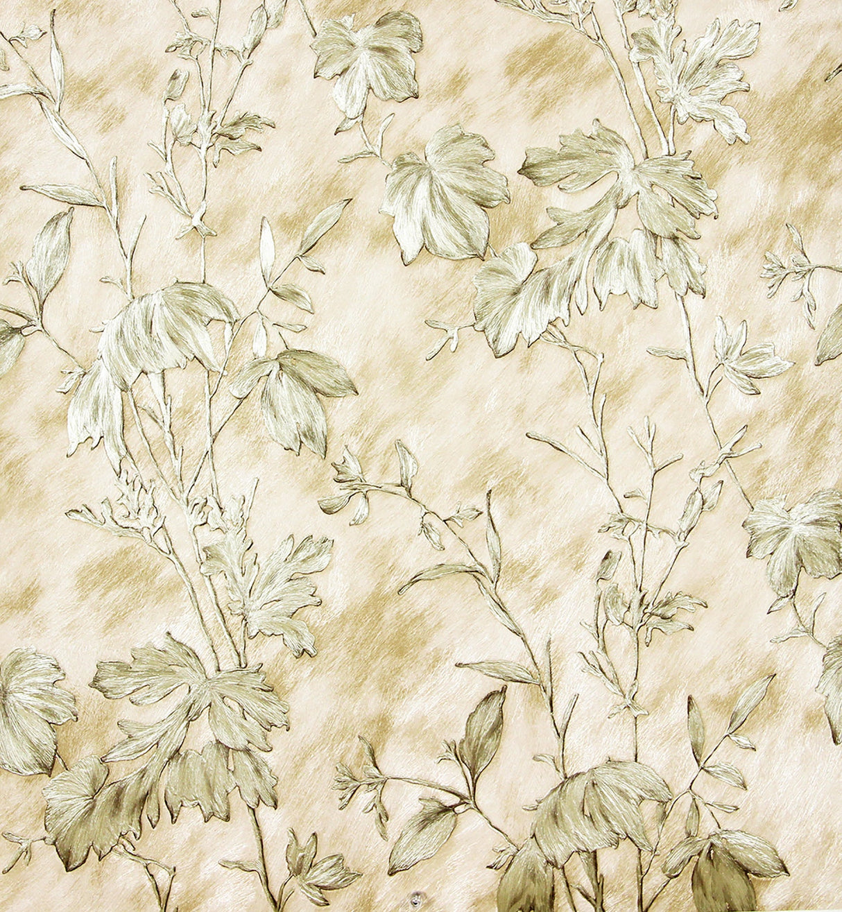 Brewster 2871-88738 Portofino Beige Cow Leaves Wallpaper