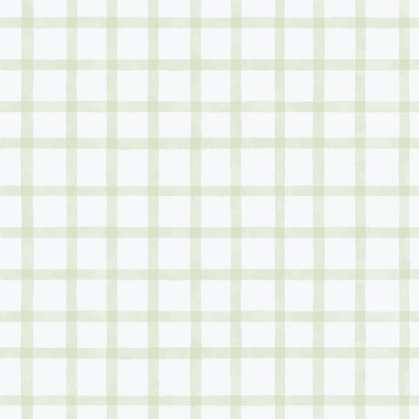 Galerie Bambino Watercolour Checks Green Sidewall 290-4