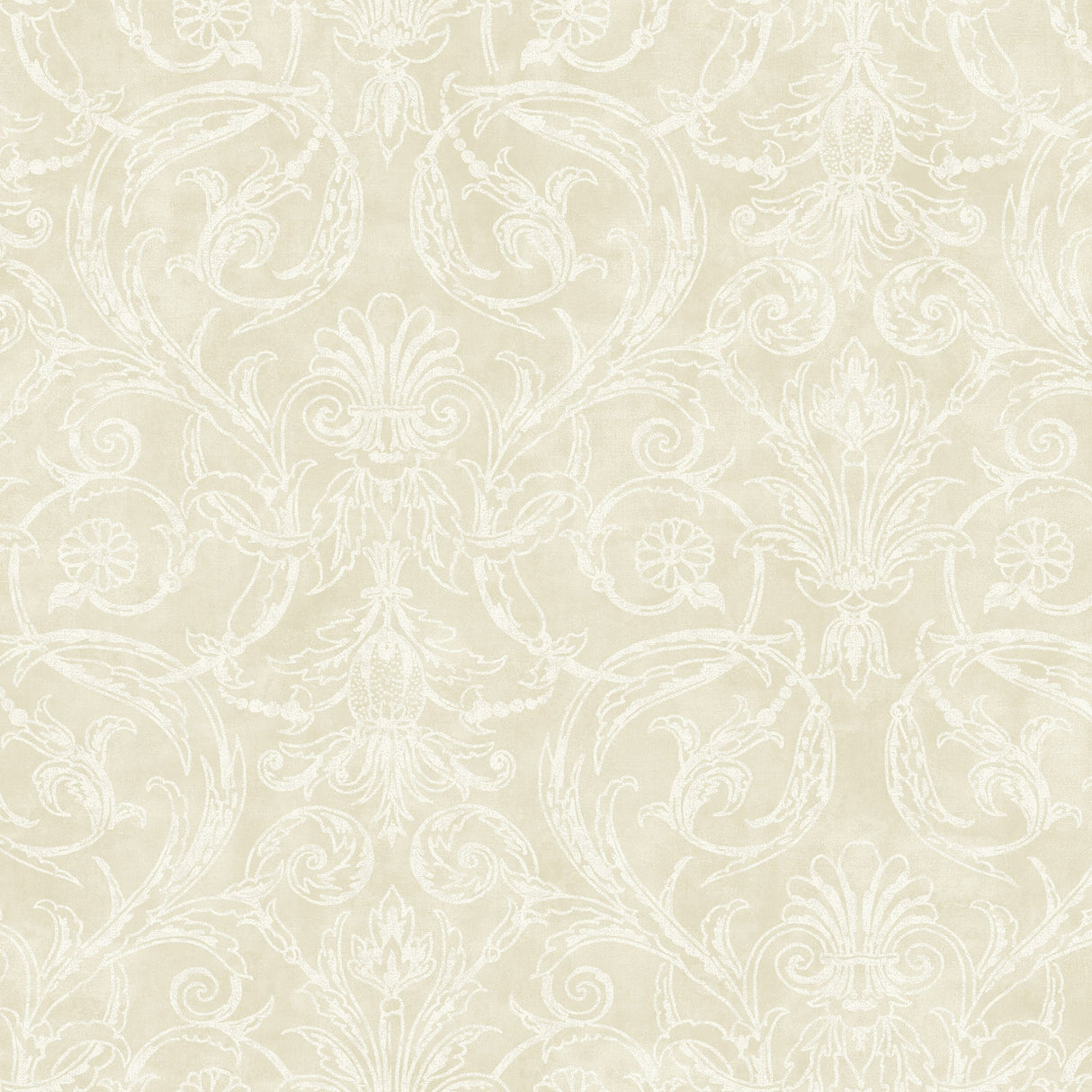 Fairwinds Studio 290-50107 Beige Acanthus Leaf Cameo Wallpaper