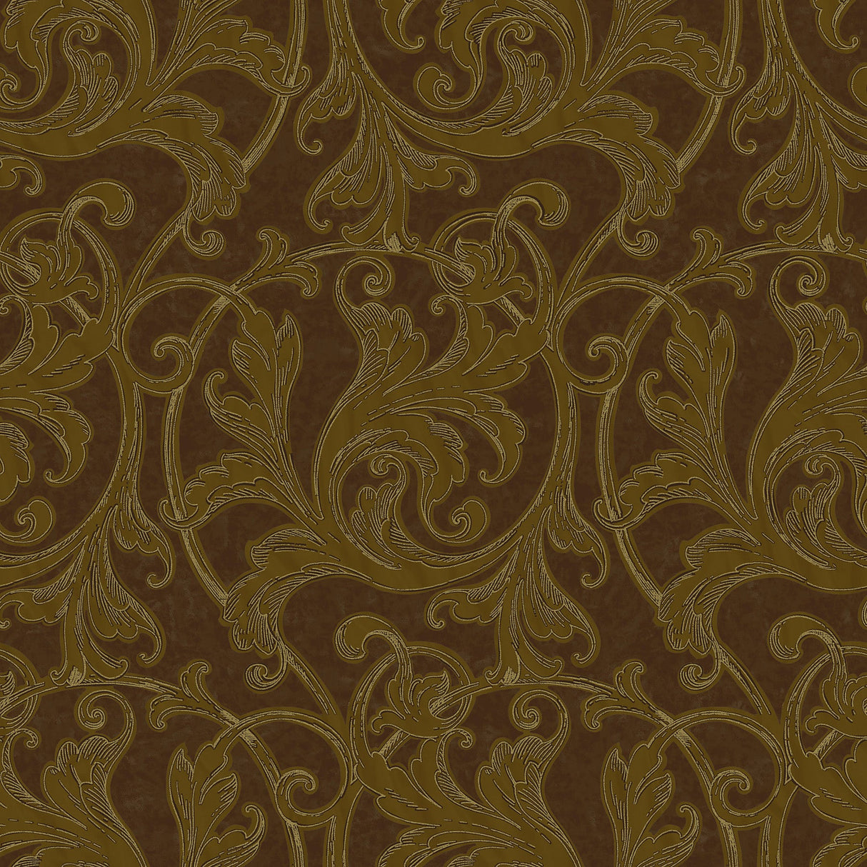 Fairwinds Studio 290-50406 Copper Acanthus Leaf Scroll Wallpaper