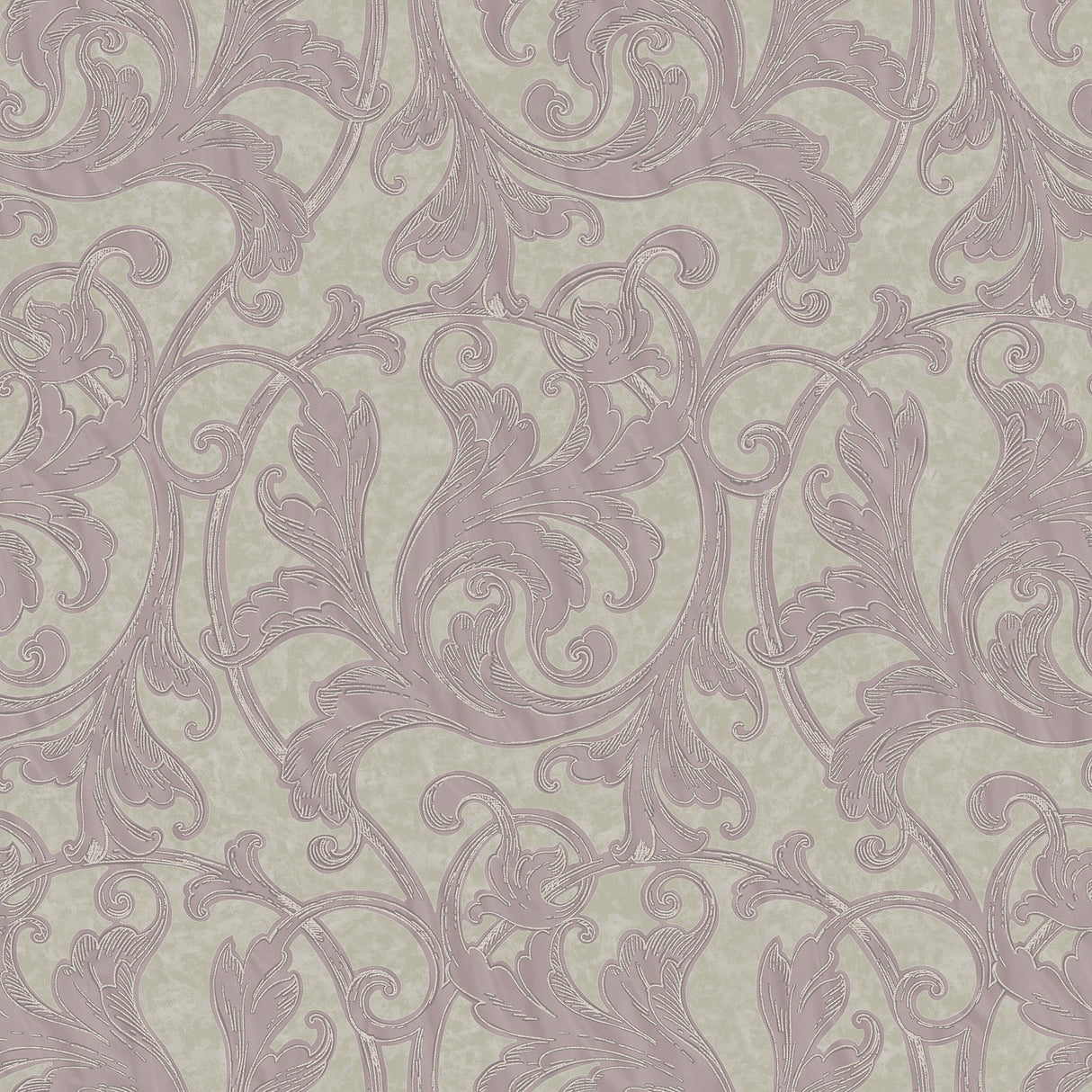 Fairwinds Studio 290-50409 Purple Acanthus Leaf Scroll Wallpaper