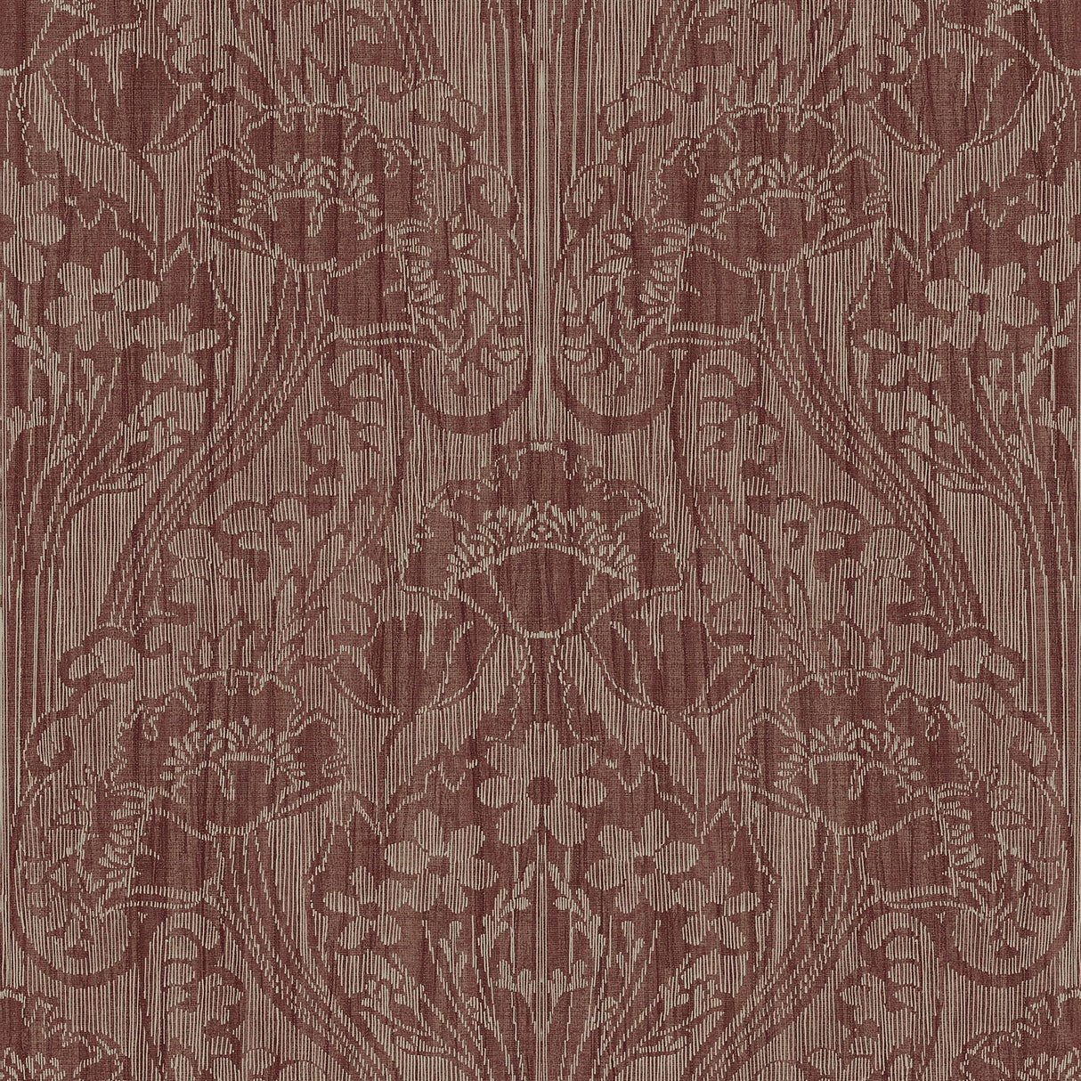 Fairwinds Studio 290-50701 Red Linen Damask Wallpaper