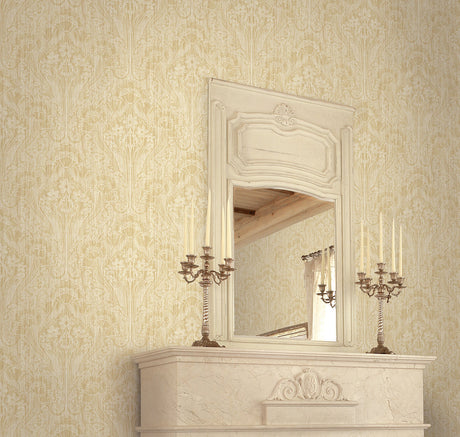 Fairwinds Studio 290-50705 Cream Linen Damask Wallpaper