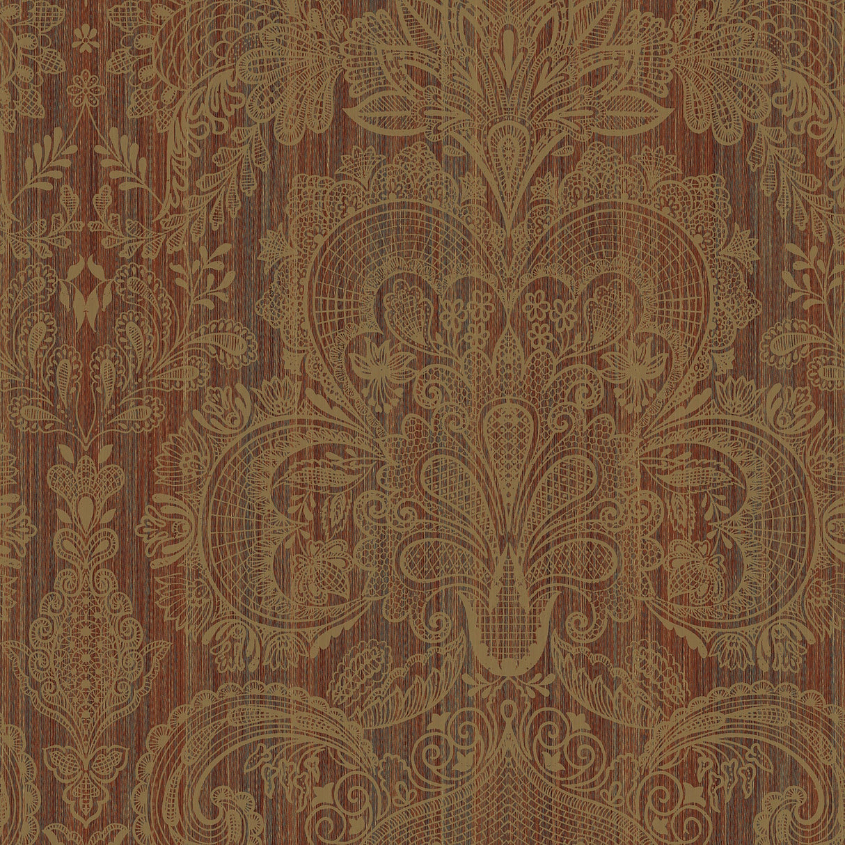 Fairwinds Studio 290-50801 Red Lace Damask Wallpaper