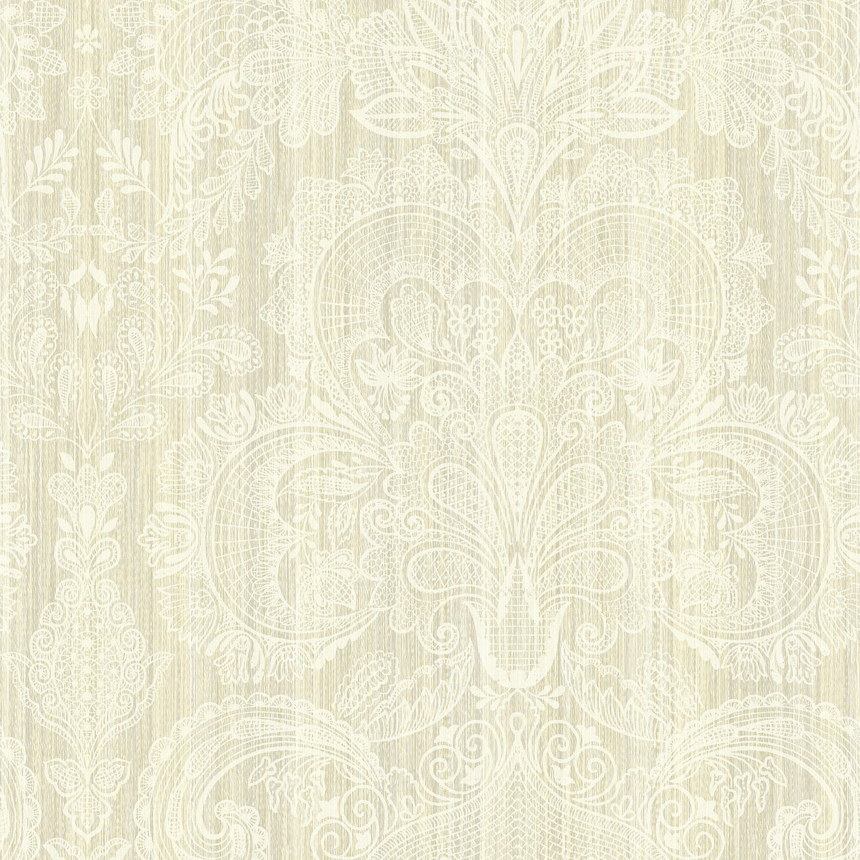 Fairwinds Studio 290-50807 Cream Lace Damask Wallpaper