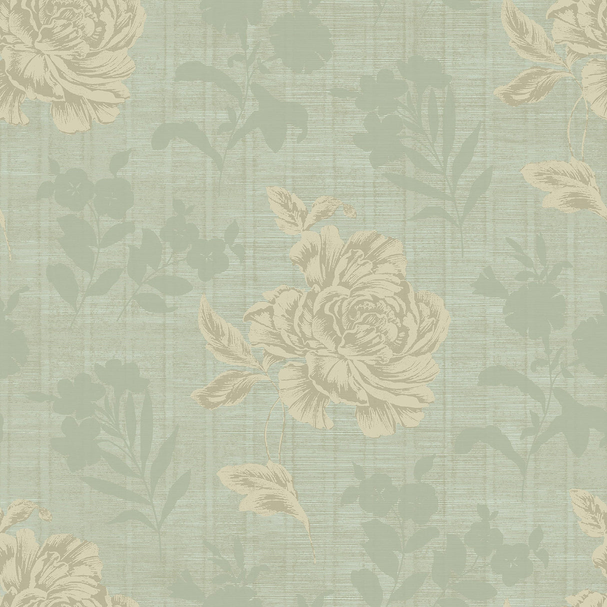 Fairwinds Studio 290-51002 Light Grey Horizontal Slub Floral Wallpaper