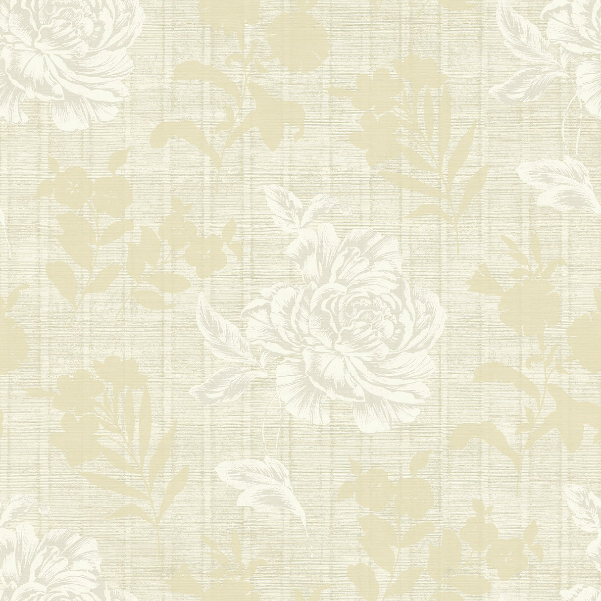 Fairwinds Studio 290-51017 Neutral Horizontal Slub Floral Wallpaper