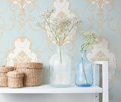Fine Decor 2900-23251 Lucinda Blue Cameo Wallpaper