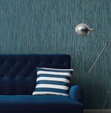 Fine Decor 2900-24901 Kofi Blue Faux Grasscloth Wallpaper