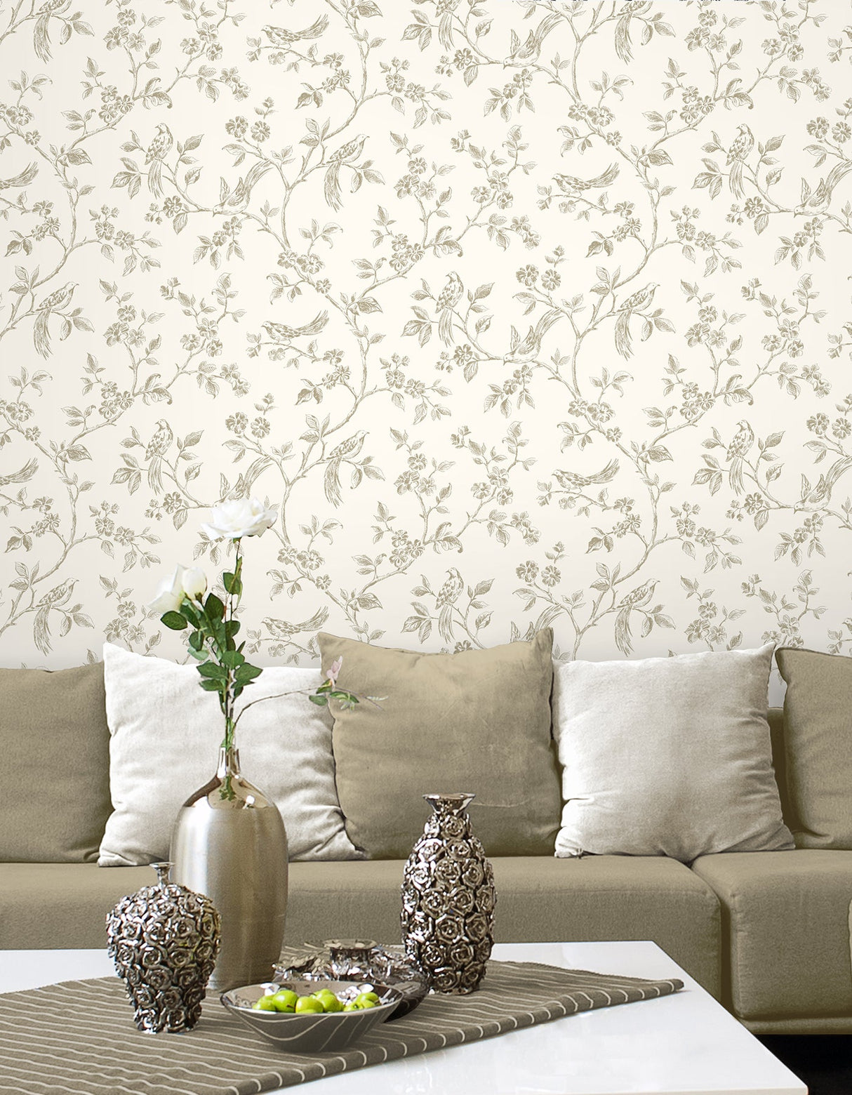 Fine Decor 2900-40290 Jeanie Taupe Tree Wallpaper