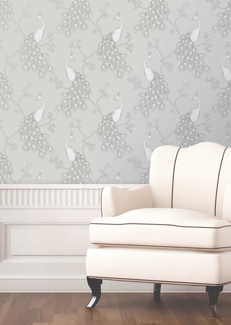 Fine Decor 2900-40712 Phasia Grey Peacock Wallpaper