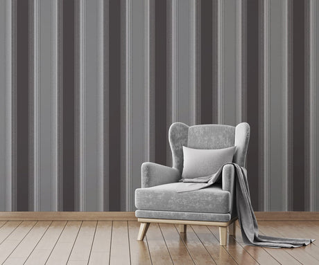 Fine Decor 2900-41744 Stefano Black Stripe Wallpaper