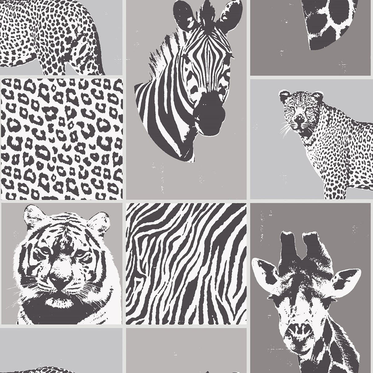 Fine Decor 2900-41919 Zoya Grey Safari Wallpaper