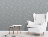 Fine Decor 2900-41987 Arken Silver Geometric Wallpaper