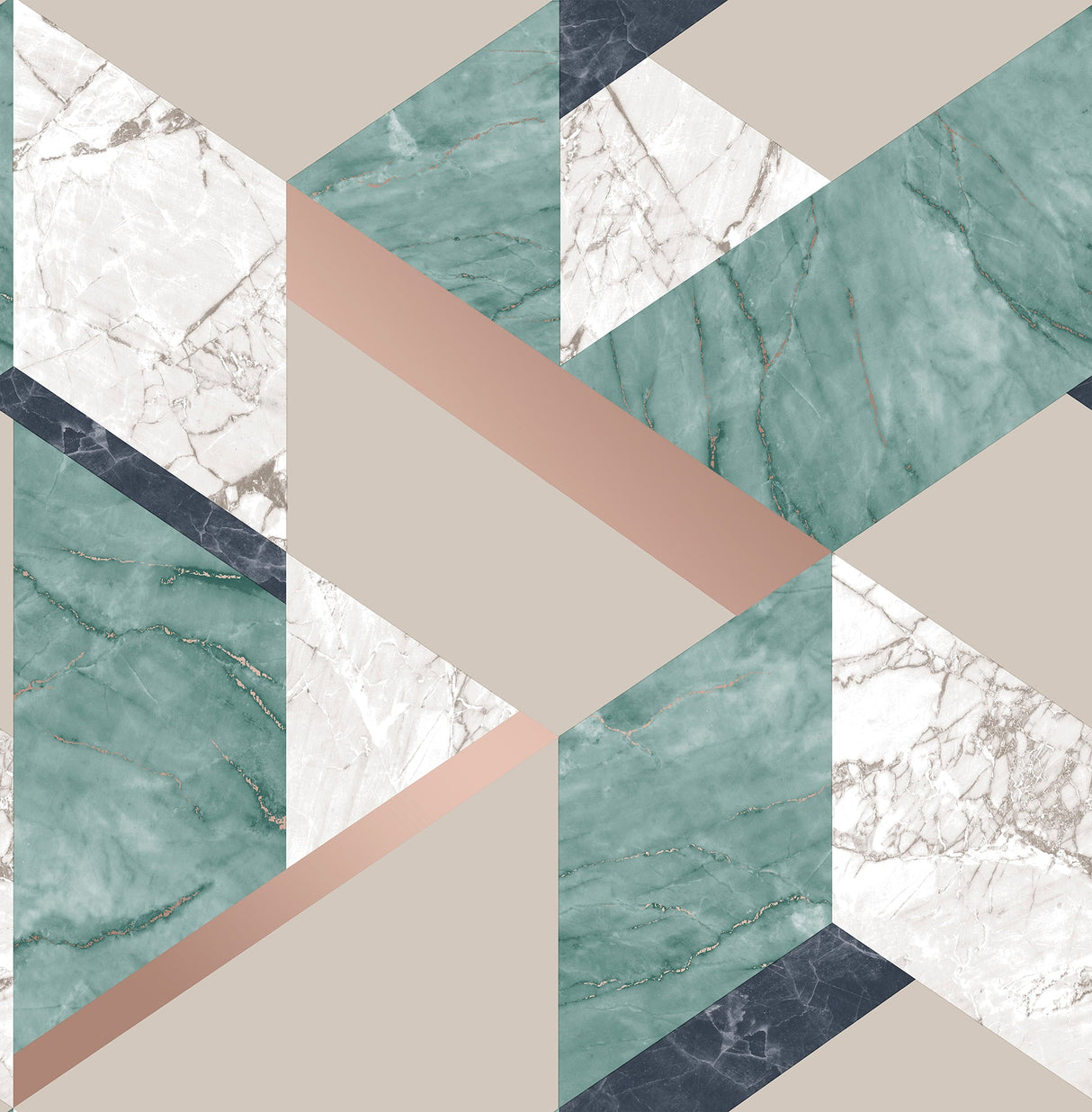 Fine Decor 2900-42051 Elvira Green Marble Geometric Wallpaper
