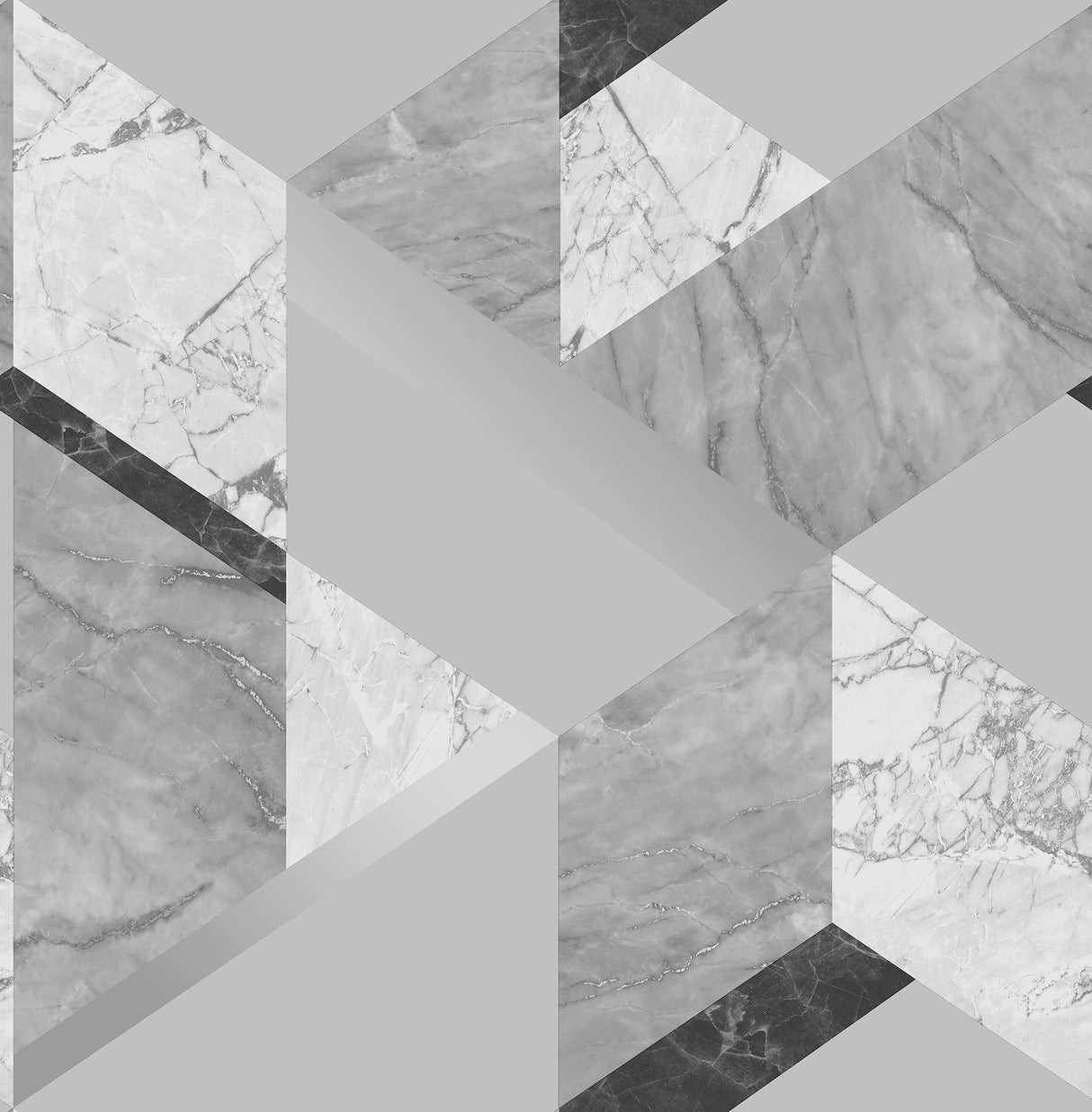 Fine Decor 2900-42052 Elvira Grey Marble Geometric Wallpaper