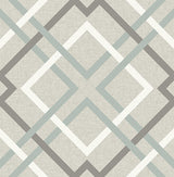 A-Street Prints 2901-22649 Saltire Emile Taupe Lattice Wallpaper