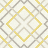 A-Street Prints 2901-22652 Saltire Emile Yellow Lattice Wallpaper