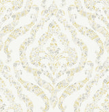 A-Street Prints 2901-25401 Featherton Mustard Floral Damask Wallpaper