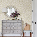 A-Street Prints 2901-25401 Featherton Mustard Floral Damask Wallpaper