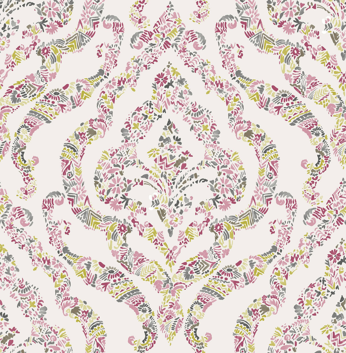 A-Street Prints 2901-25402 Featherton Pink Floral Damask Wallpaper