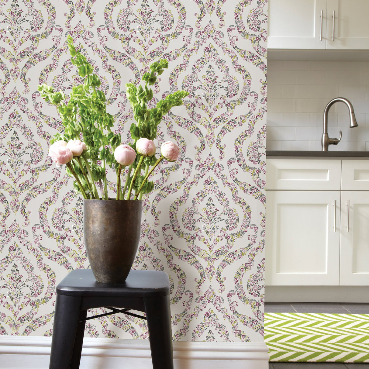 A-Street Prints 2901-25402 Featherton Pink Floral Damask Wallpaper