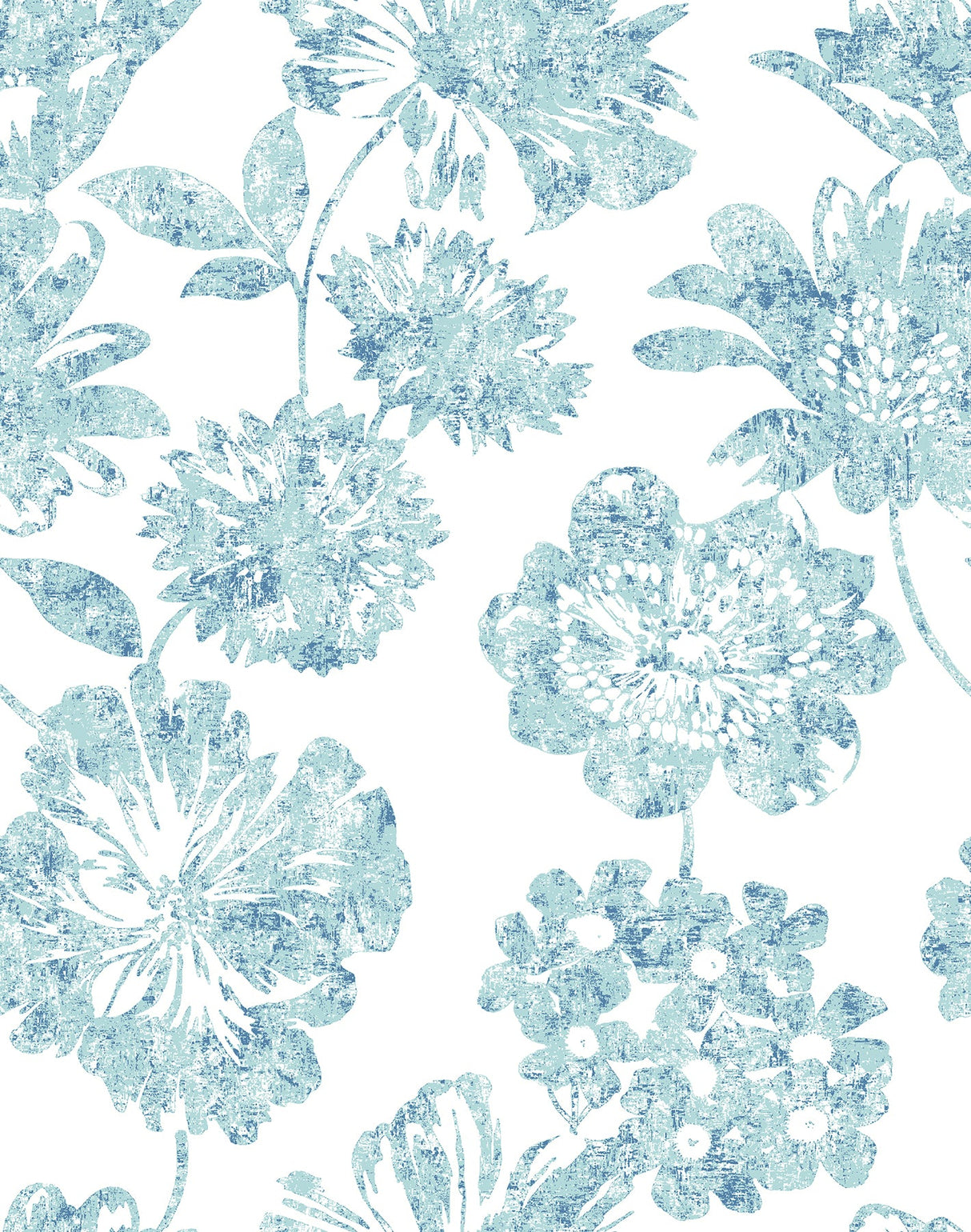 A-Street Prints 2901-25415 Folia Blue Floral Wallpaper