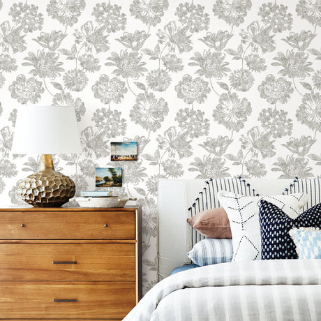 A-Street Prints 2901-25416 Folia Taupe Floral Wallpaper