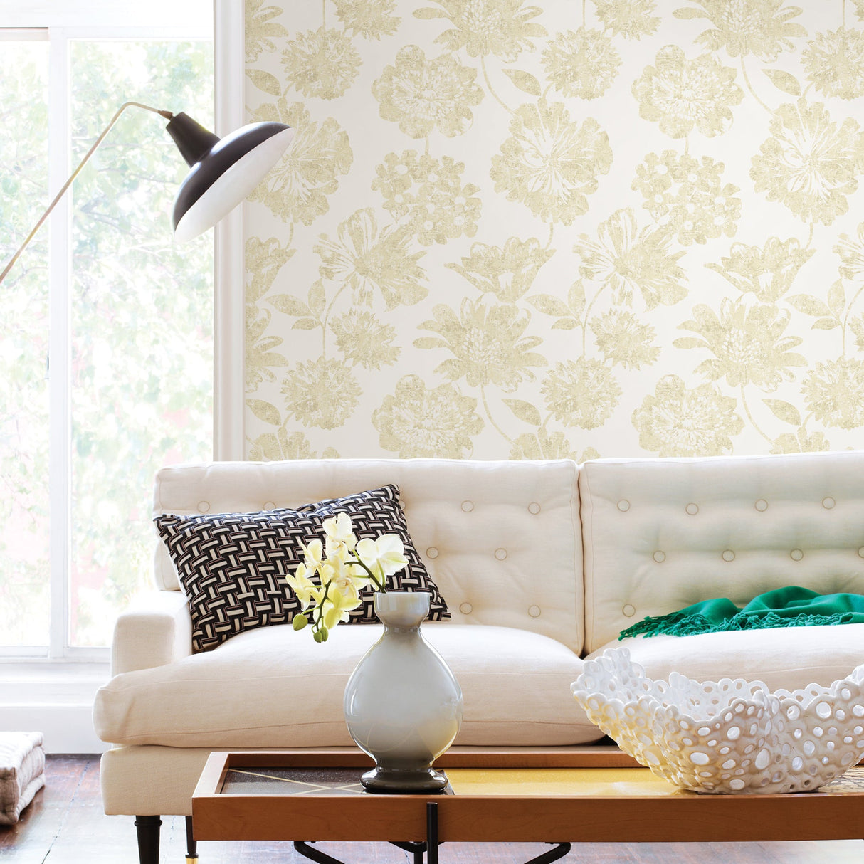 A-Street Prints 2901-25417 Folia Beige Floral Wallpaper
