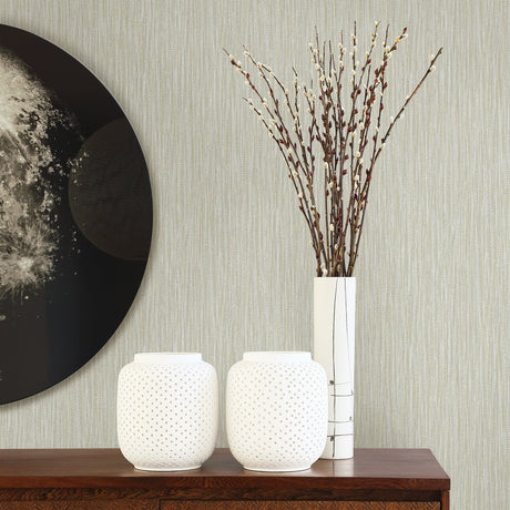 A-Street Prints 2901-25422 Raffia Thames Light Grey Faux Grasscloth Wallpaper