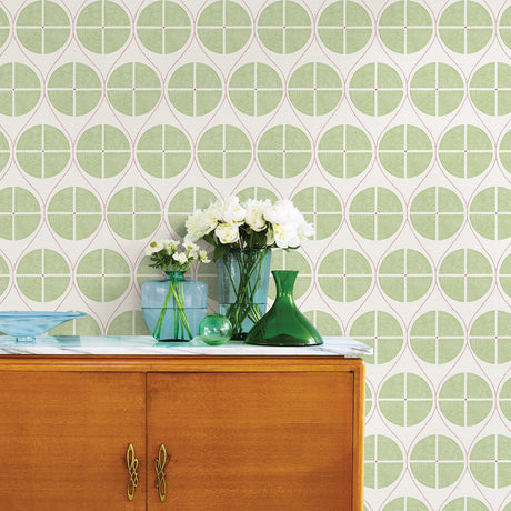 A-Street Prints 2901-25426 Luminary Green Ogee Wallpaper