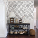 A-Street Prints 2901-25429 Arabesque Grey Floral Trail Wallpaper