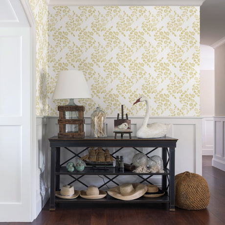 A-Street Prints 2901-25430 Arabesque Mustard Floral Trail Wallpaper