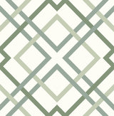 A-Street Prints 2901-25437 Saltire Emile Green Lattice Wallpaper